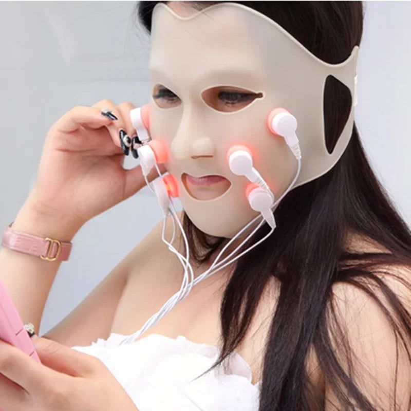 MR097 LED-Gesichtsmaske Rotlichttherapie Vibrationsmassage Facelifting 4